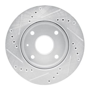 Chevrolet Optra Brake Rotor (1) - Front Right - R1 Concepts - Drilled & Slotted - Silver - `04-`10
